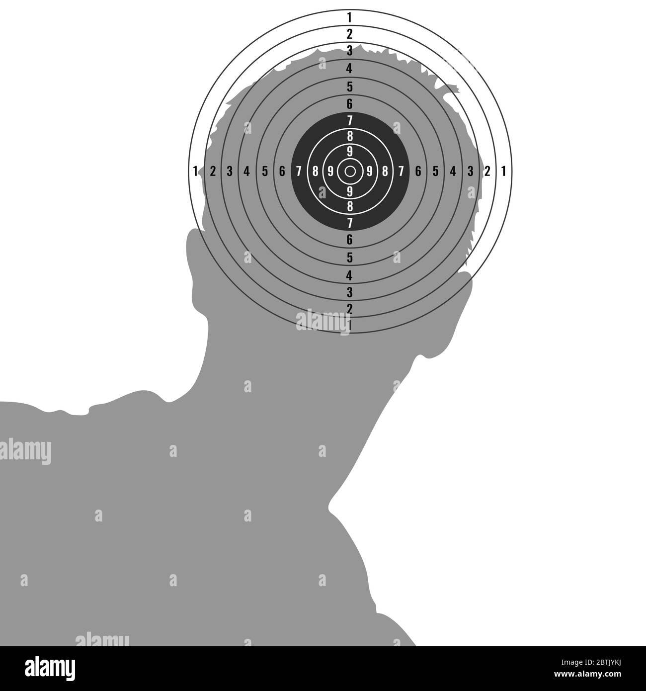 target on man head illustration art vector Stock Vector