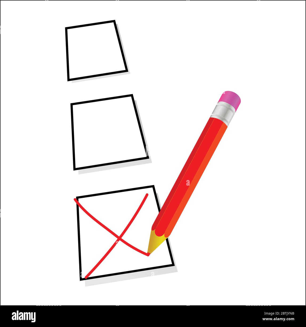 test ticking vector illustration on a white background Stock Vector