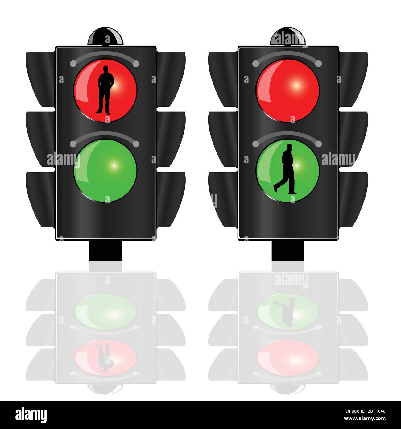 traffic lights for pedestrians vector illustration on white Stock ...