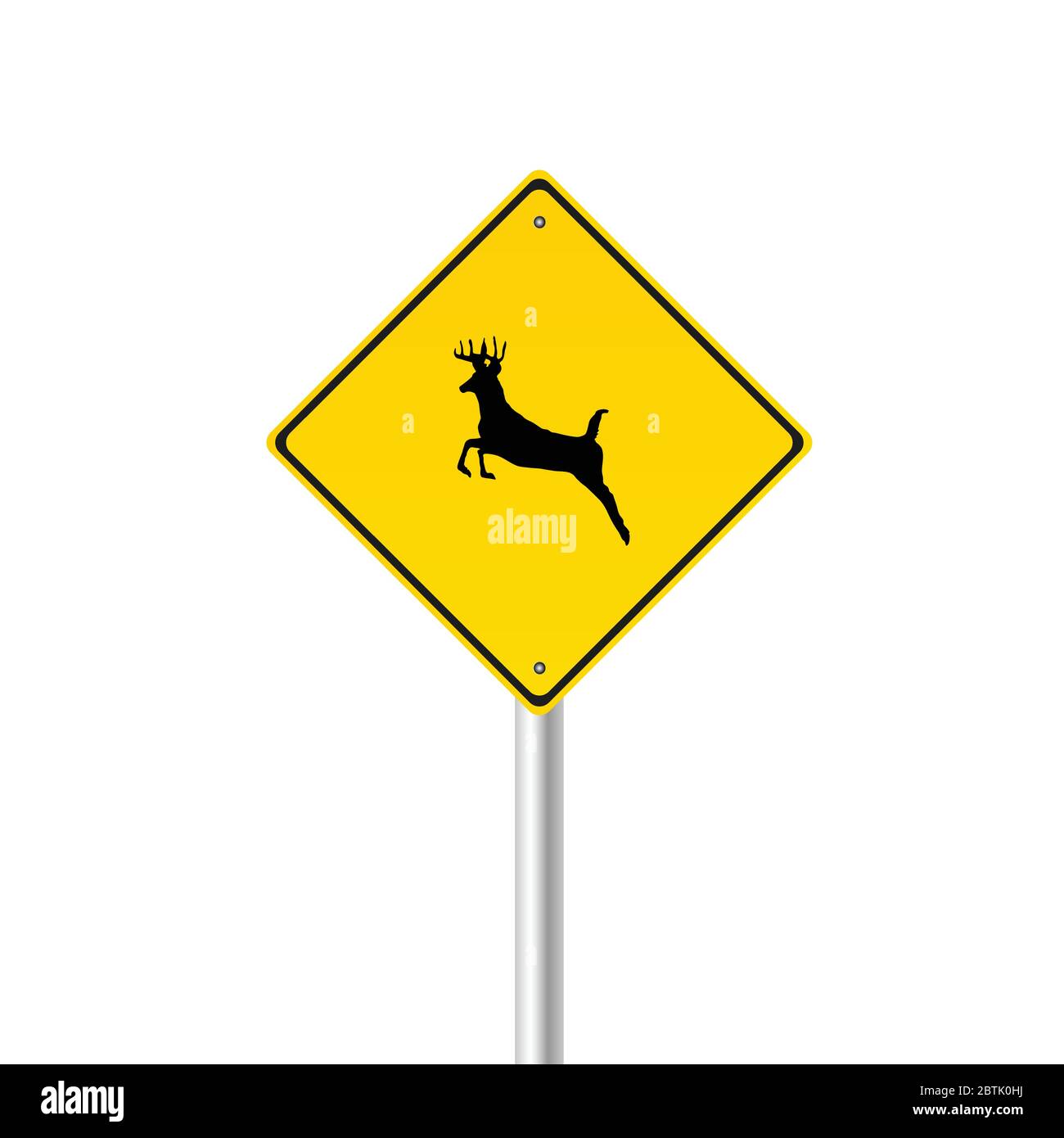 traffic sign with deer color vector illustration Stock Vector