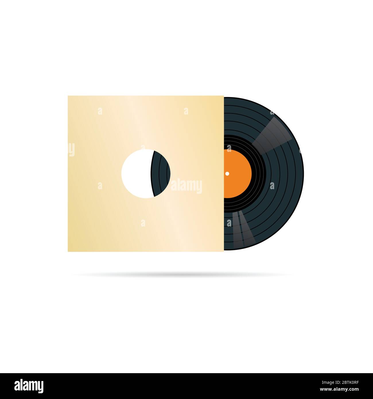 vinyl record in blank cover vector illustration Stock Vector