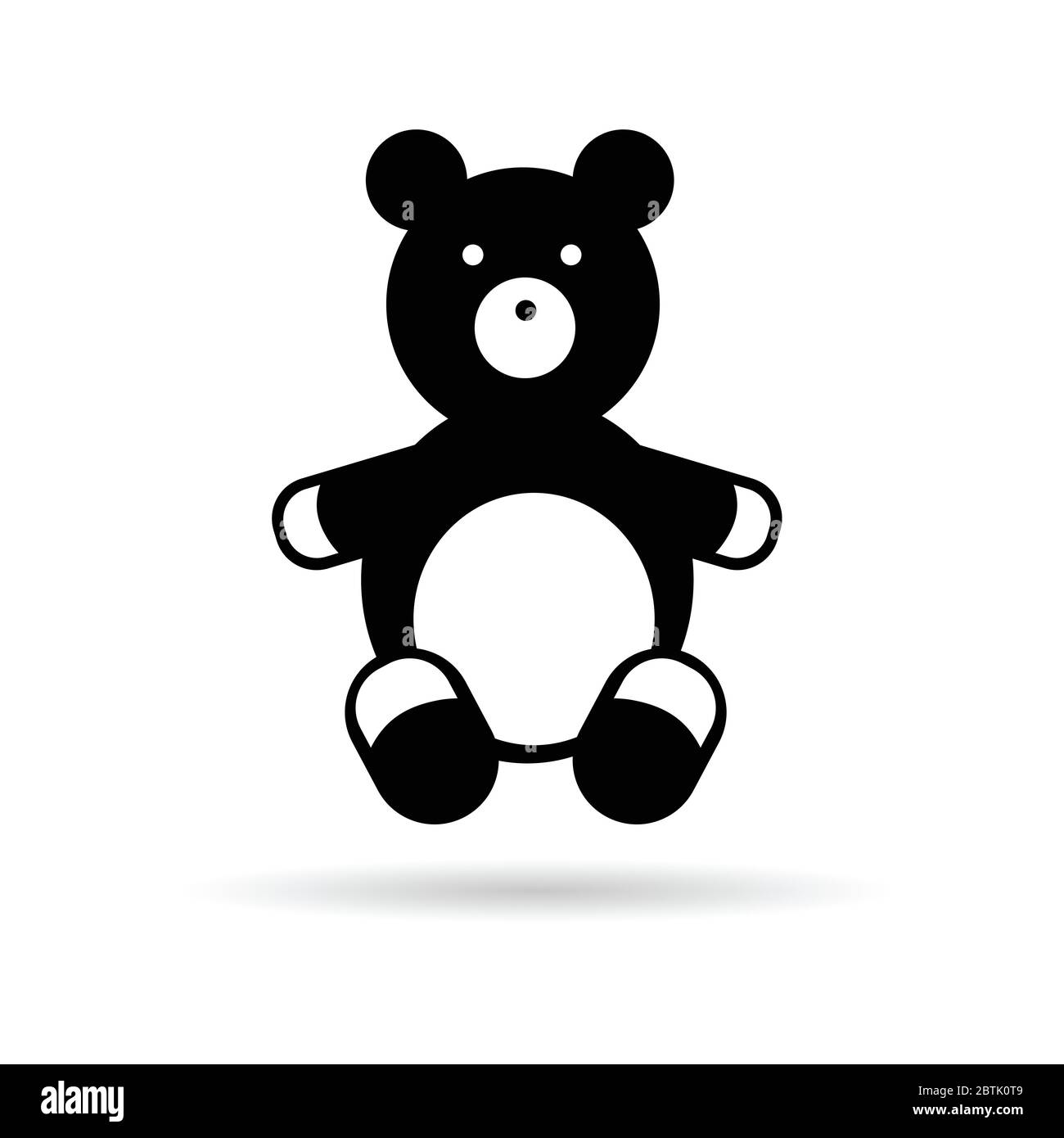 teddy bear black vector illustration on white Stock Vector Image & Art ...