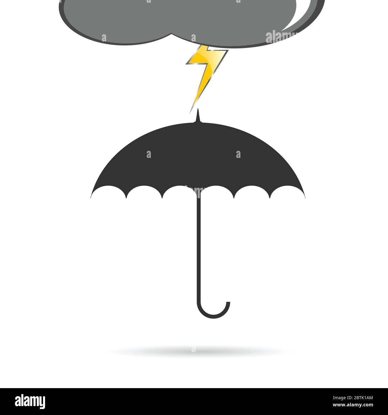 umbrella with lightning vector illustration Stock Vector