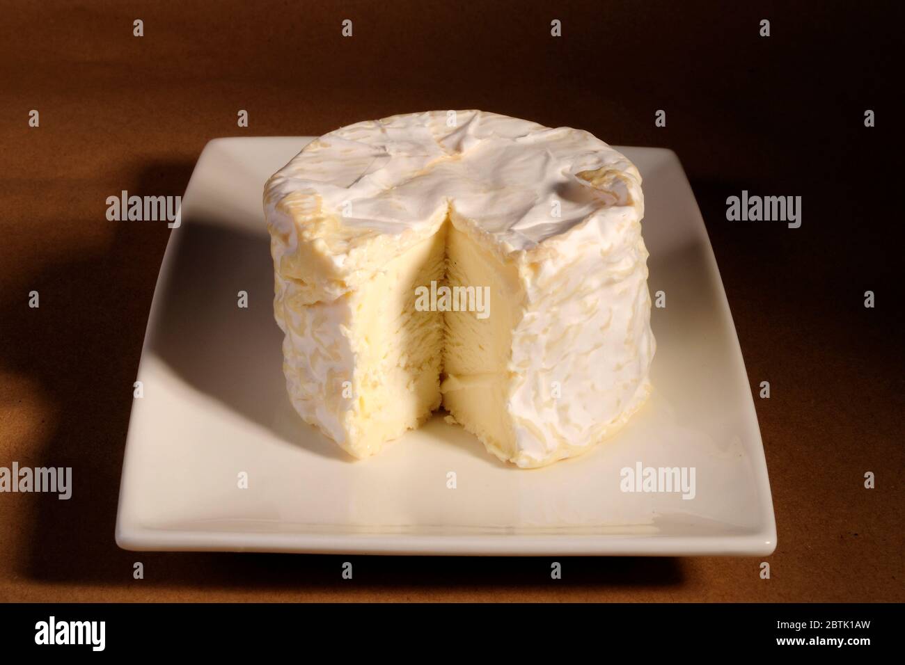 soft white creamy french cheese Stock Photo