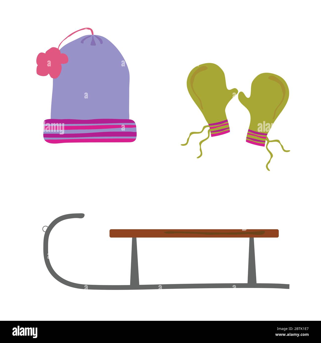 winter equipment color vector illustration Stock Vector