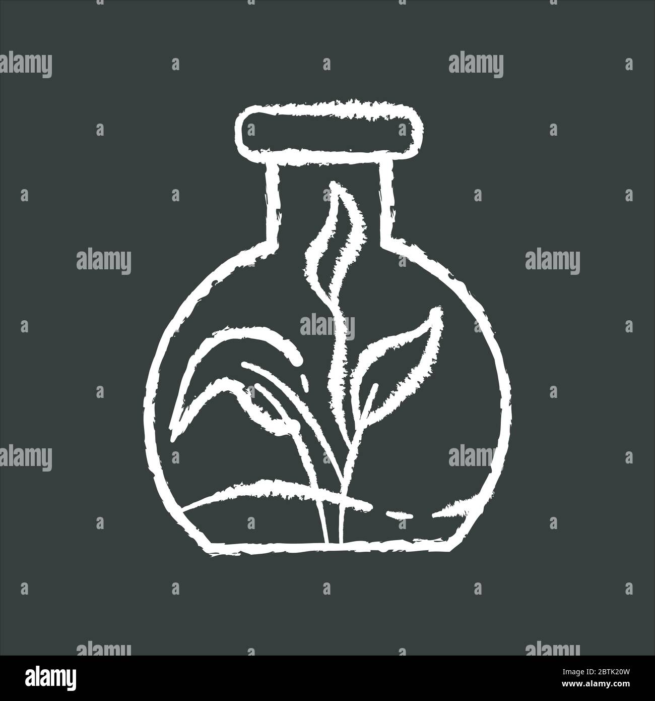 Botany chalk white icon on black background Stock Vector Image & Art ...