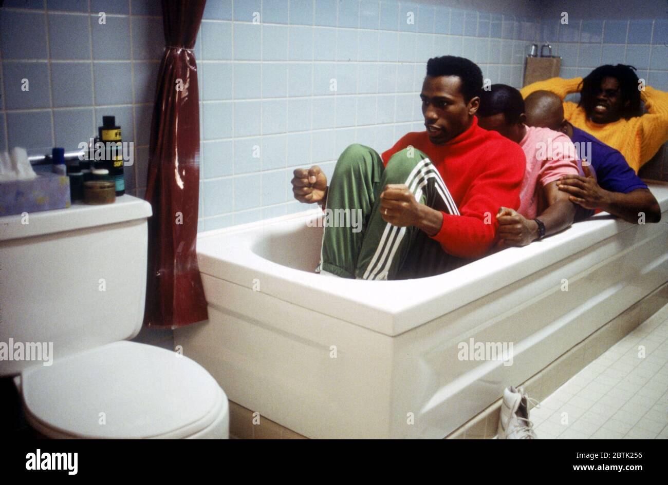 Cool Runnings is a 1993 American comedy sports film directed by Jon Turteltaub and starring Leon Robinson, Doug E. Doug, Rawle D. Lewis, Malik Yoba, and John Candy.   this photograph is for editorial use only and is the copyright of the film company and/or the photographer assigned by the film or production company and can only be reproduced by publications in conjunction with the promotion of the above Film. A Mandatory Credit to the film company is required. The Photographer should also be credited when known. Stock Photo