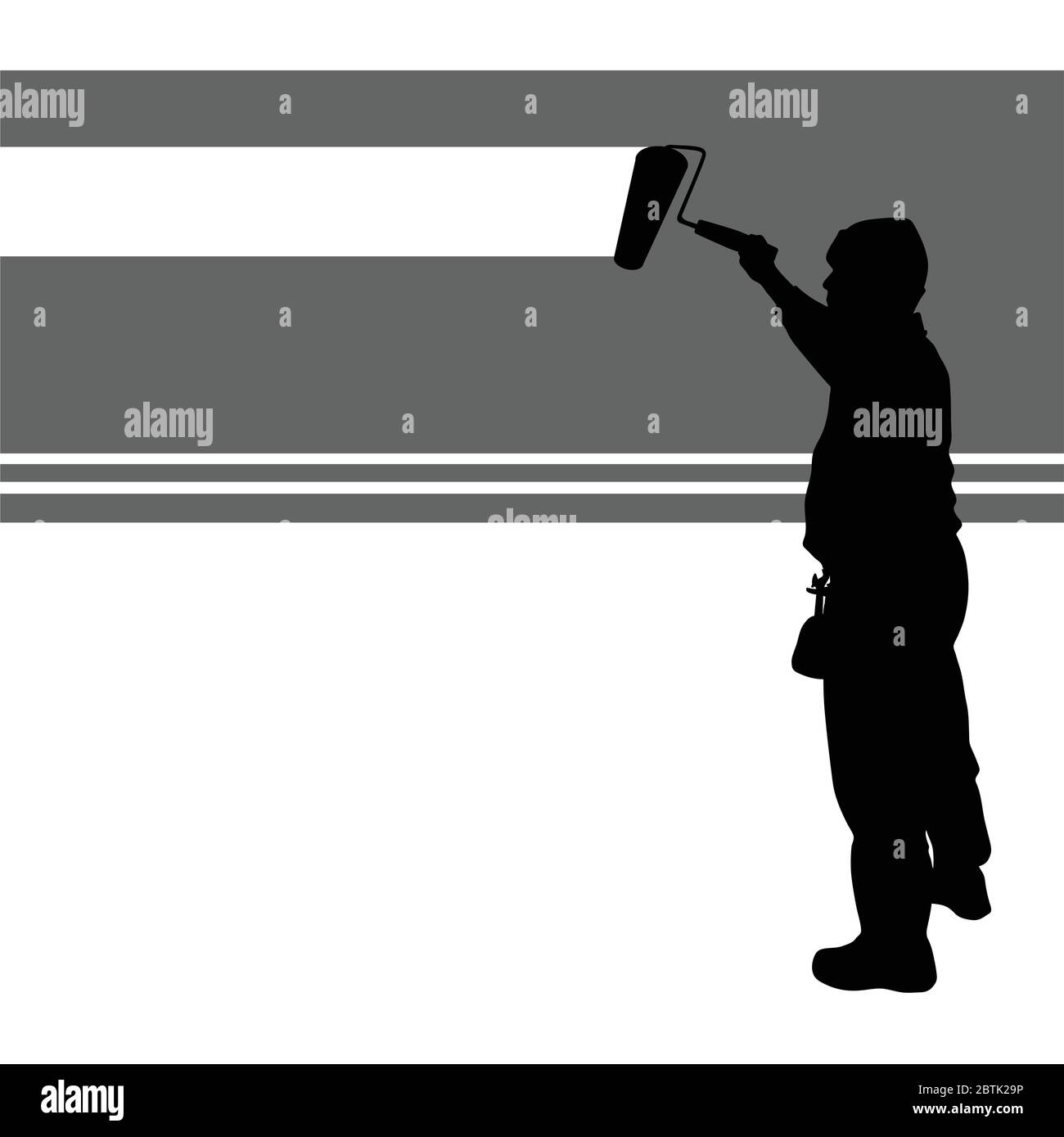 worker paint wall vector illustration on a white background Stock Vector