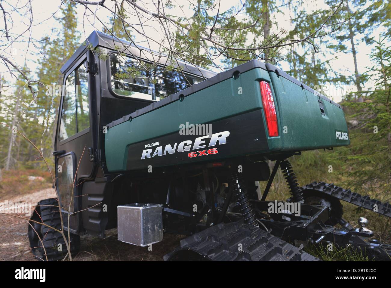 Side view of a Polaris Ranger UTV / ATV with tracks Stock Photo