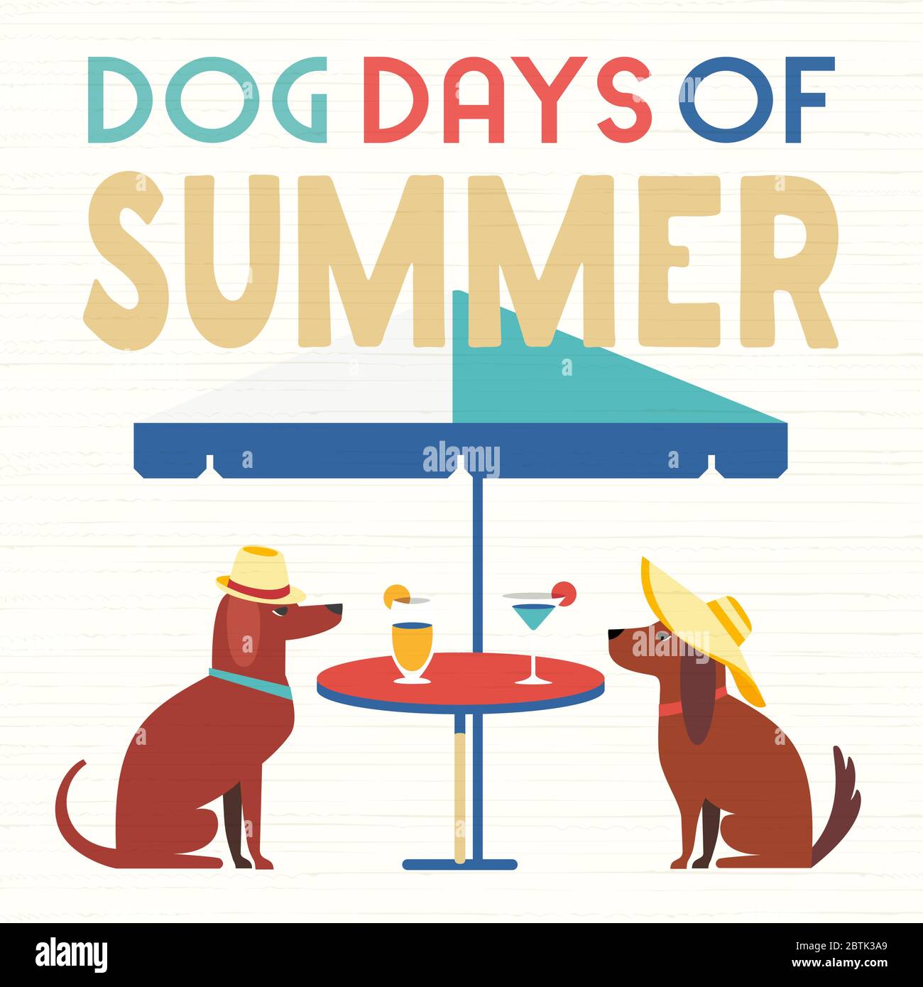 Dog days of summer comic cartoon vector poster Stock Vector