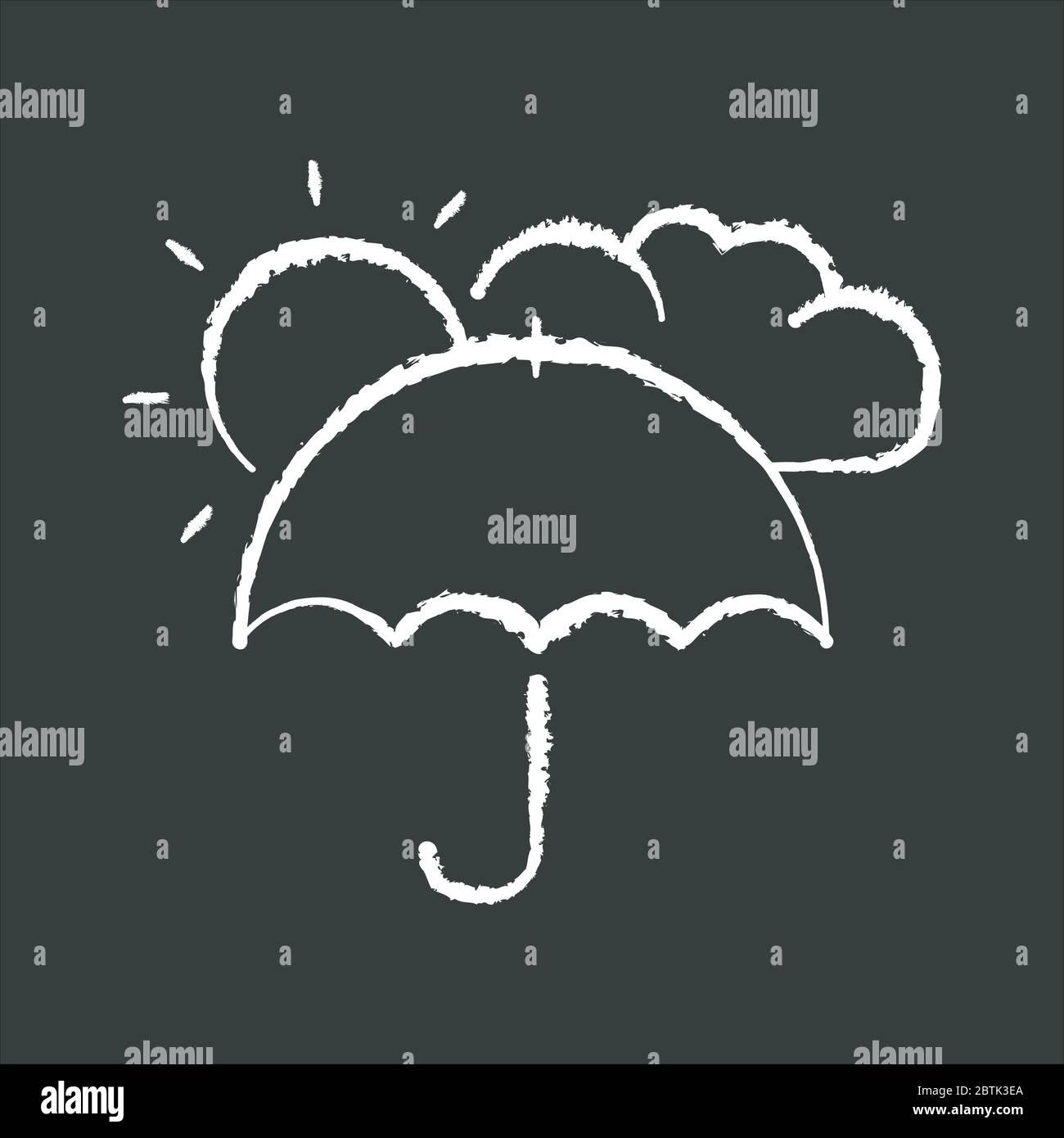 Meteorology chalk white icon on black background Stock Vector Image ...