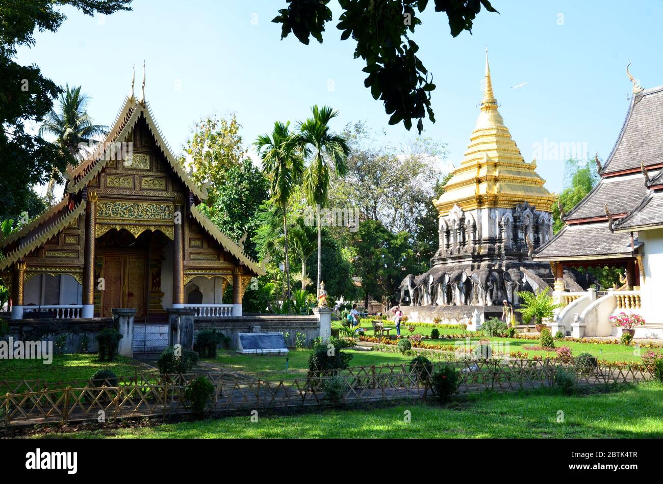 Wat Chiang Man, the oldest temple in Chiang Mai Stock Photo