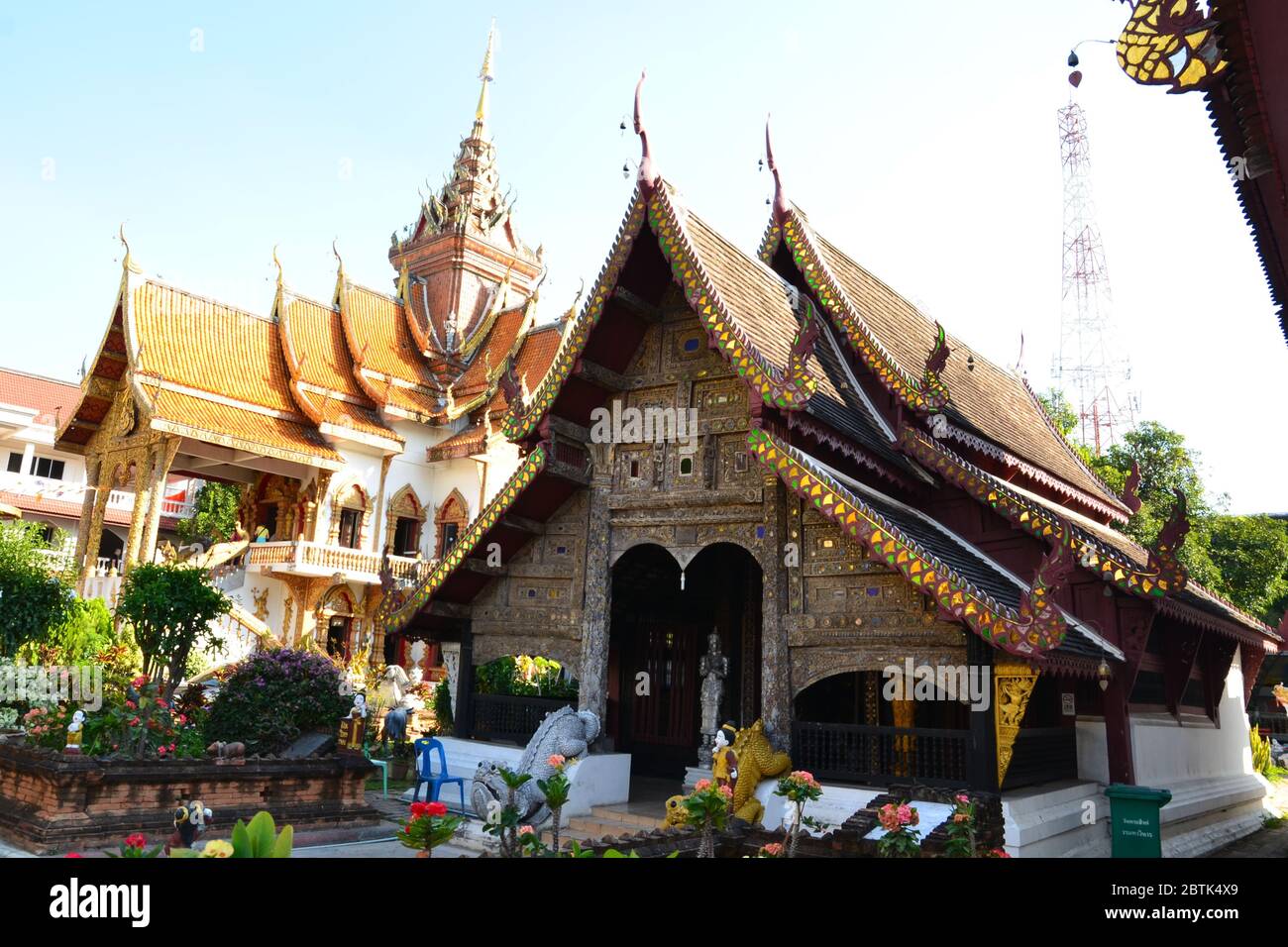 Smaller viharn of Wat Buppharam in Chiang Mai Stock Photo