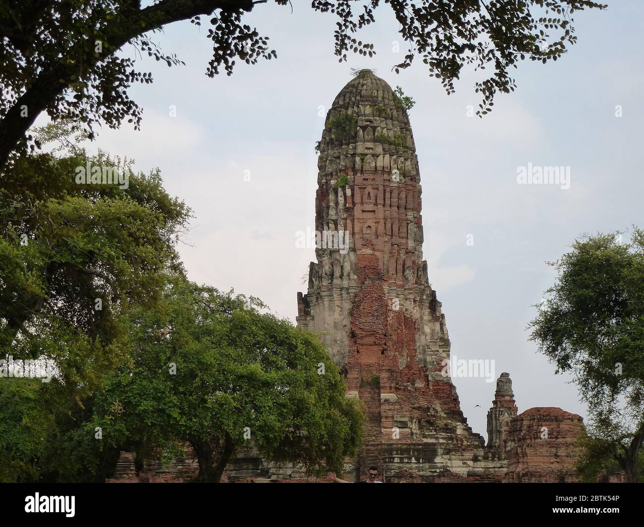 Giant prang of Prang Wat Phra Ram in Ayutthaya Stock Photo