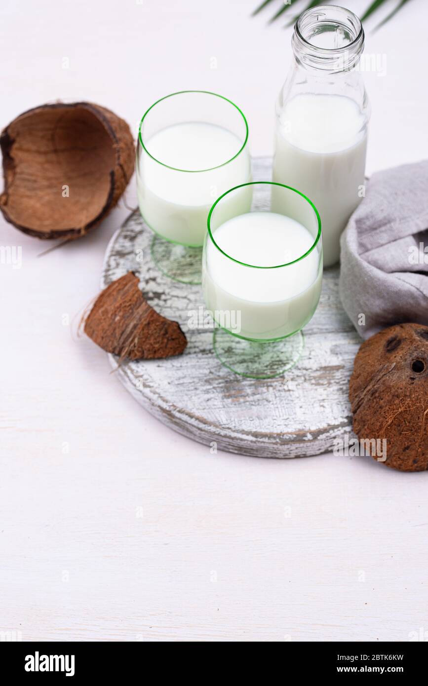Non-dairy natural coconut milk Stock Photo