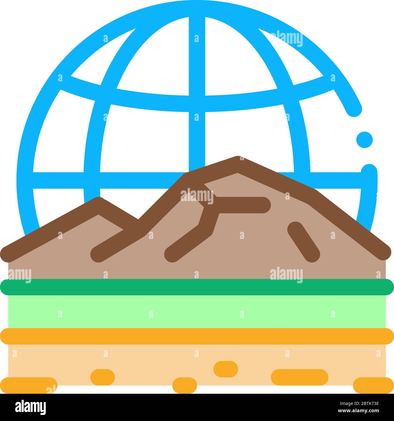 geomorphology science icon vector outline illustration Stock Vector