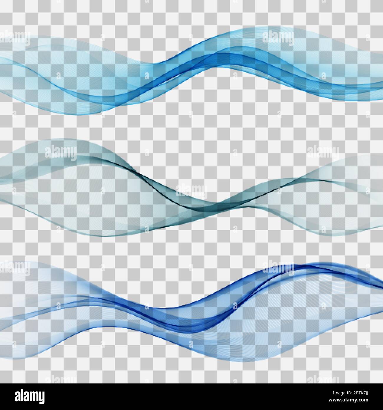 Set of blue abstract wave design element Vector wave flow Stock Vector ...