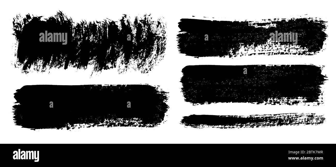 Brush strokes. Vector paintbrushes set. Grunge design elements Stock ...