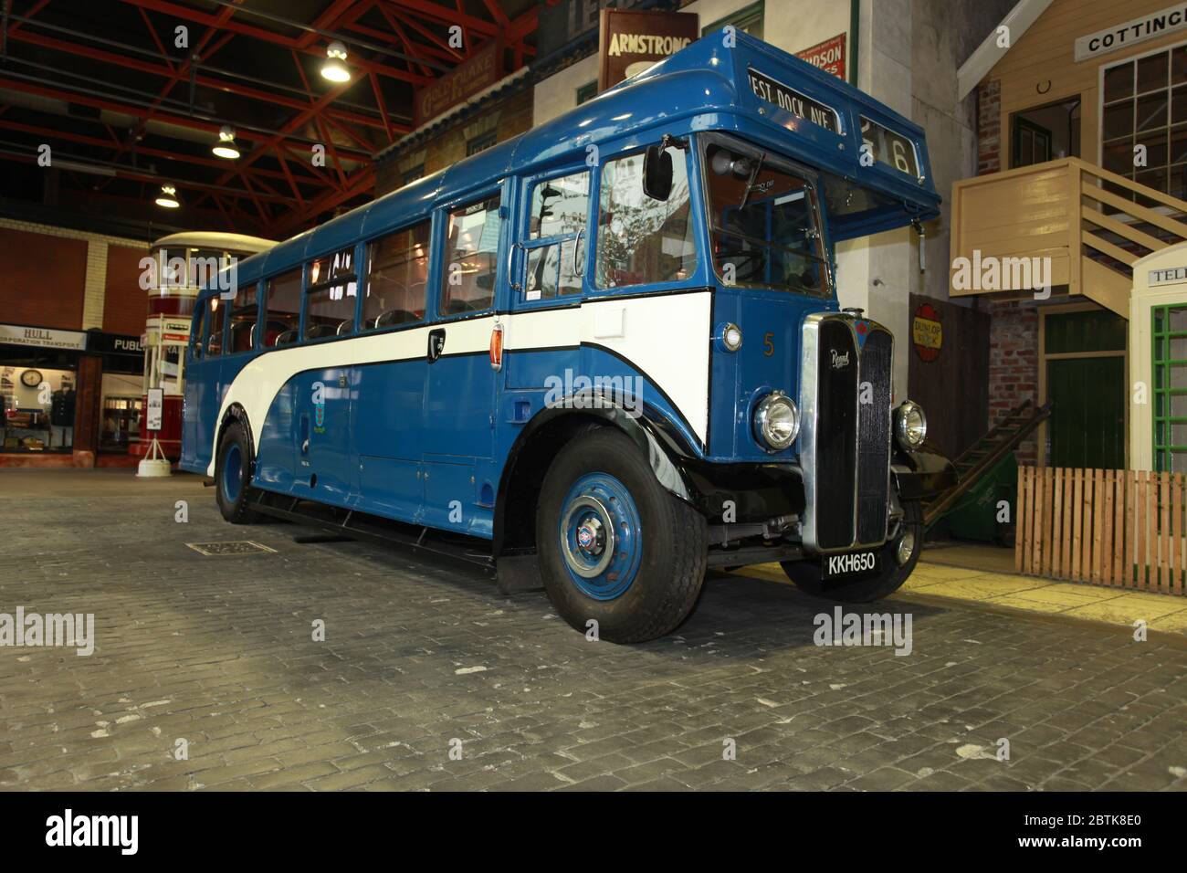 single decker 1960s bus Stock Photo