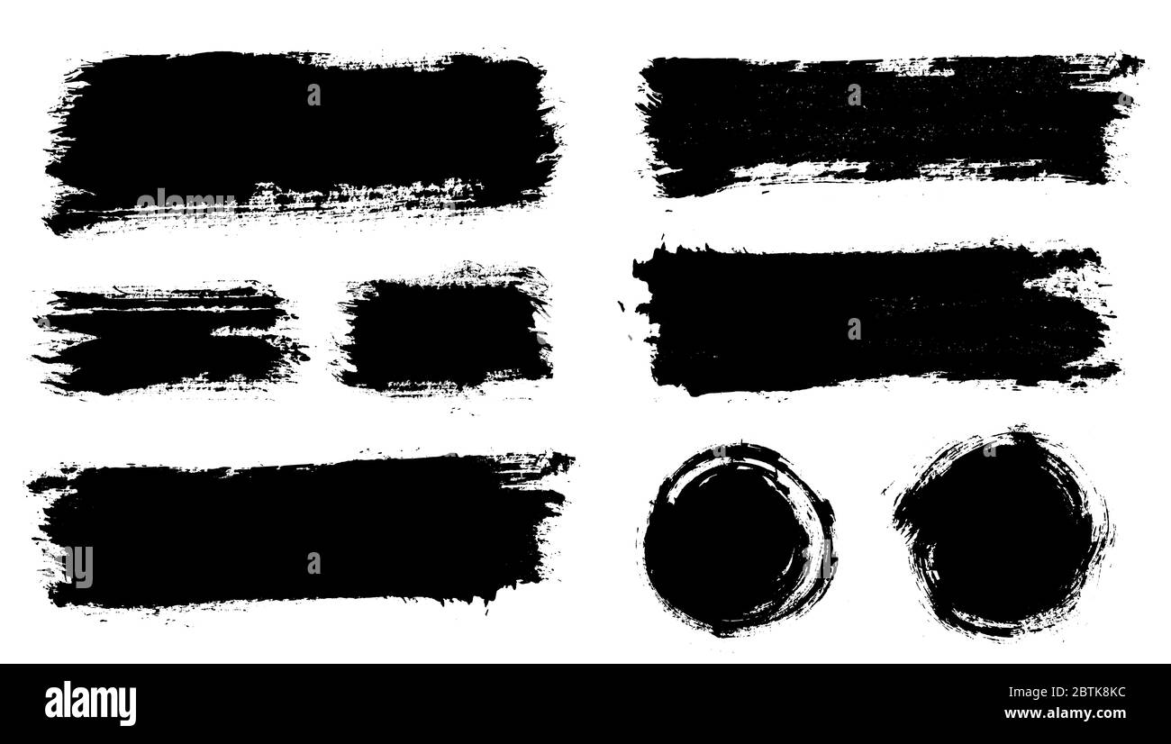 Brush strokes. Vector paintbrushes set. Grunge design elements Stock ...