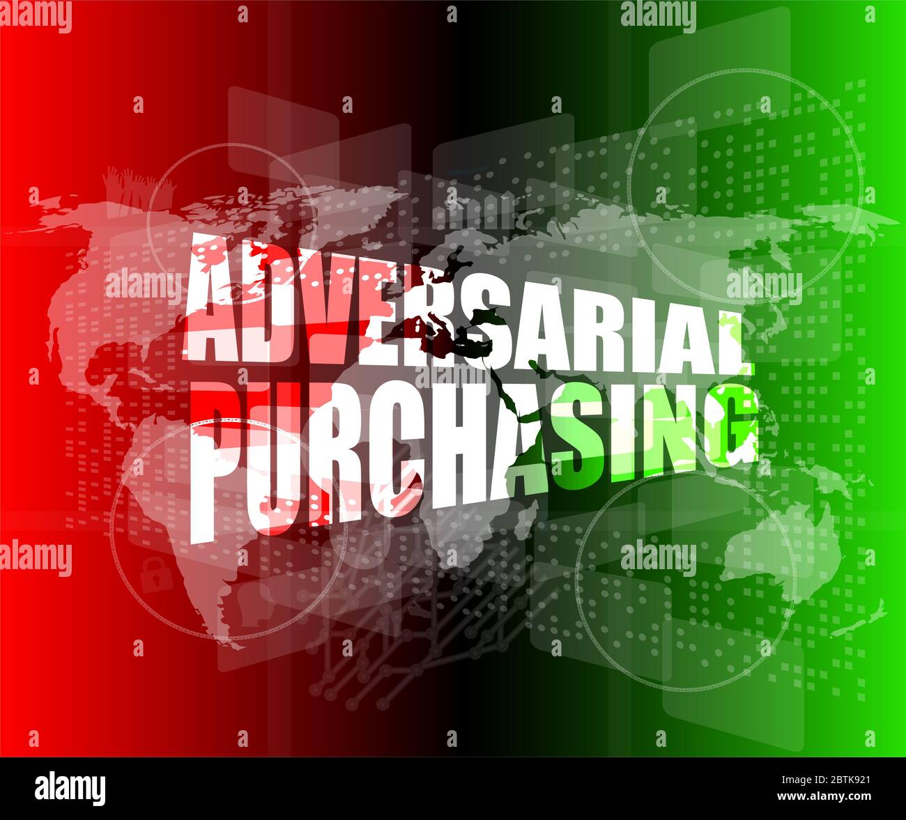 Backgrounds touch screen with adversarial purchasing words Stock Photo
