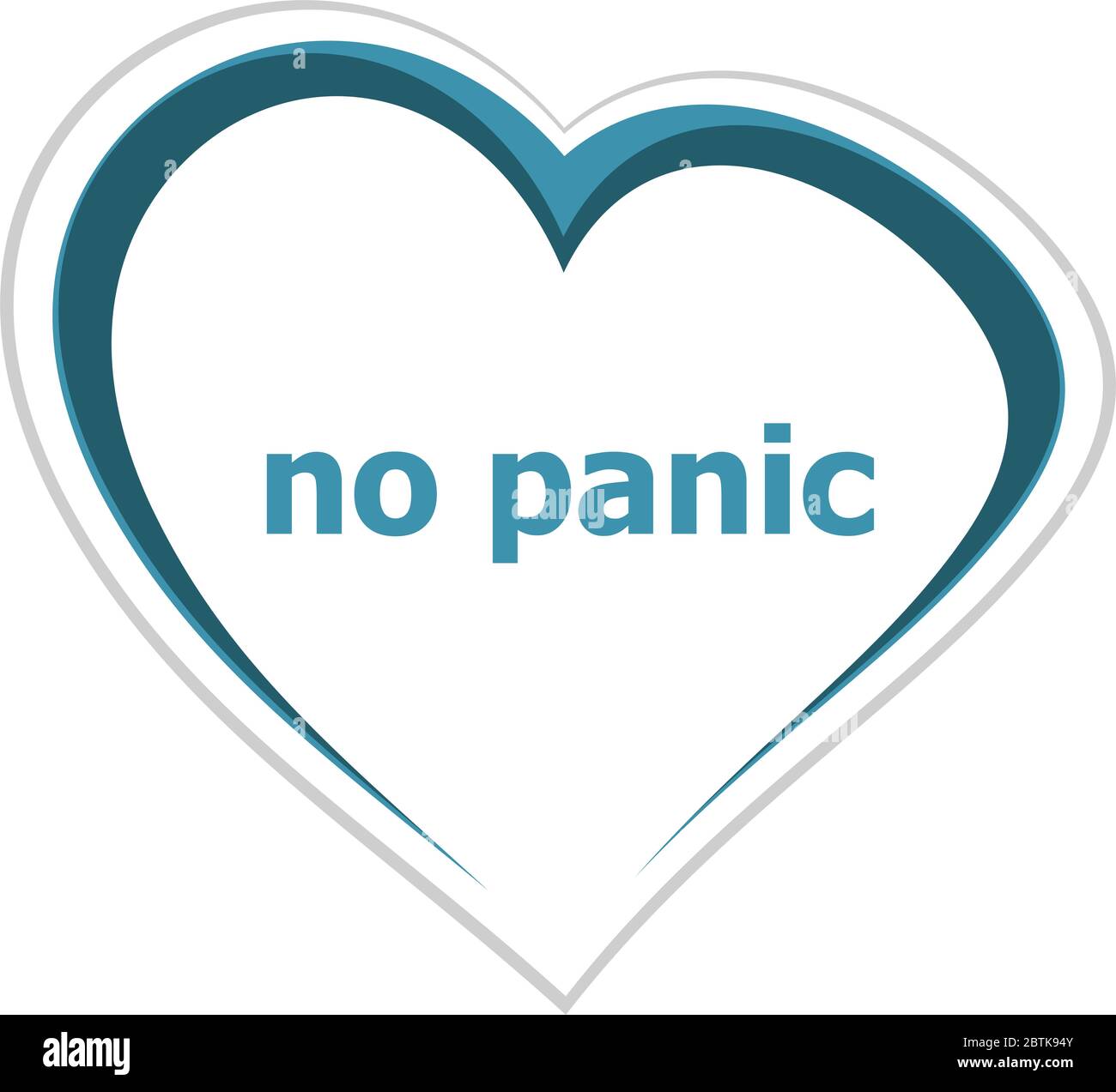 Text No panic. Social concept . Love heart icon button for web services ...