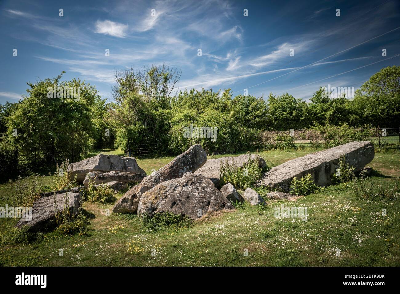 Little Kit's Coty, also known as The Countless Stones, Neolithic chambered long barrow, one of the Medway Megaliths, near Aylesford, Kent, UK Stock Photo