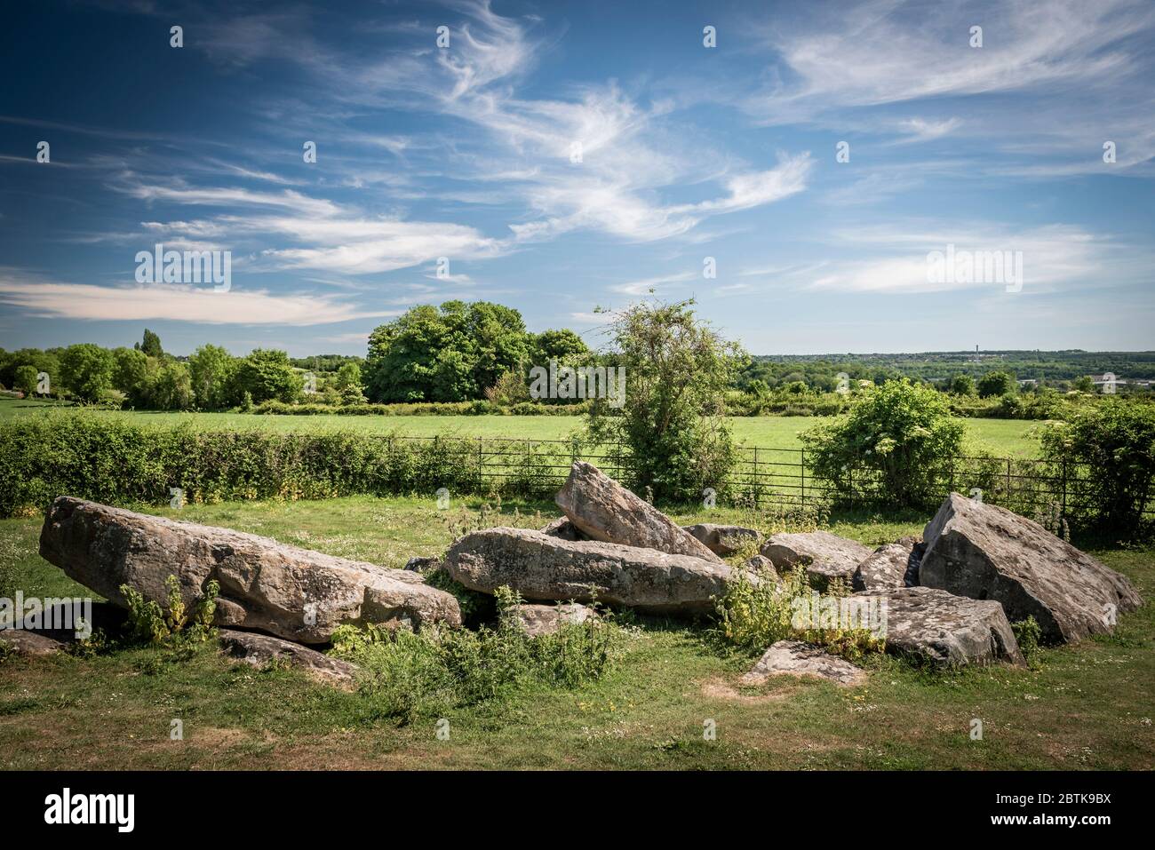 Little Kit's Coty, also known as The Countless Stones, Neolithic chambered long barrow, one of the Medway Megaliths, near Aylesford, Kent, UK Stock Photo