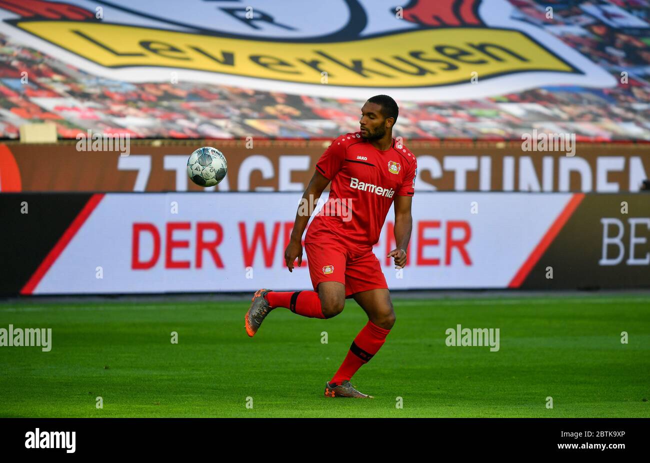Leverkusen, Germany. 26th May, 2020. Leverkusen, Germany, May 26 2020: Football Bundesliga, matchday 28, Bayer 04 Leverkusen - VfL Wolfsburg, Jonathan Tah (Leverkusen) Credit: Juergen Schwarz/Alamy Live News Stock Photo