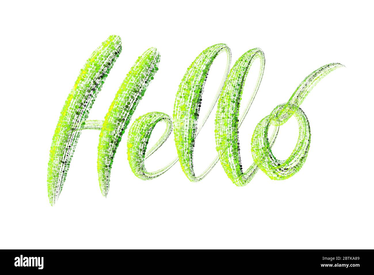 the-word-hello-is-made-up-of-glowing-green-particles-isolated-on-a