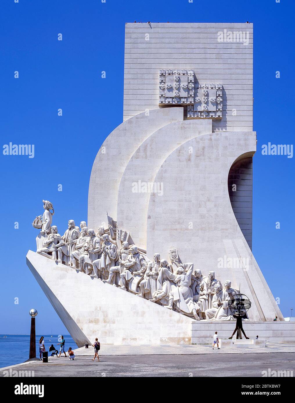Monument to the Discoveries (Padrao dos Descobrimentos) on bank of Tagus River, Belem District, Lisbon, Portugal Stock Photo