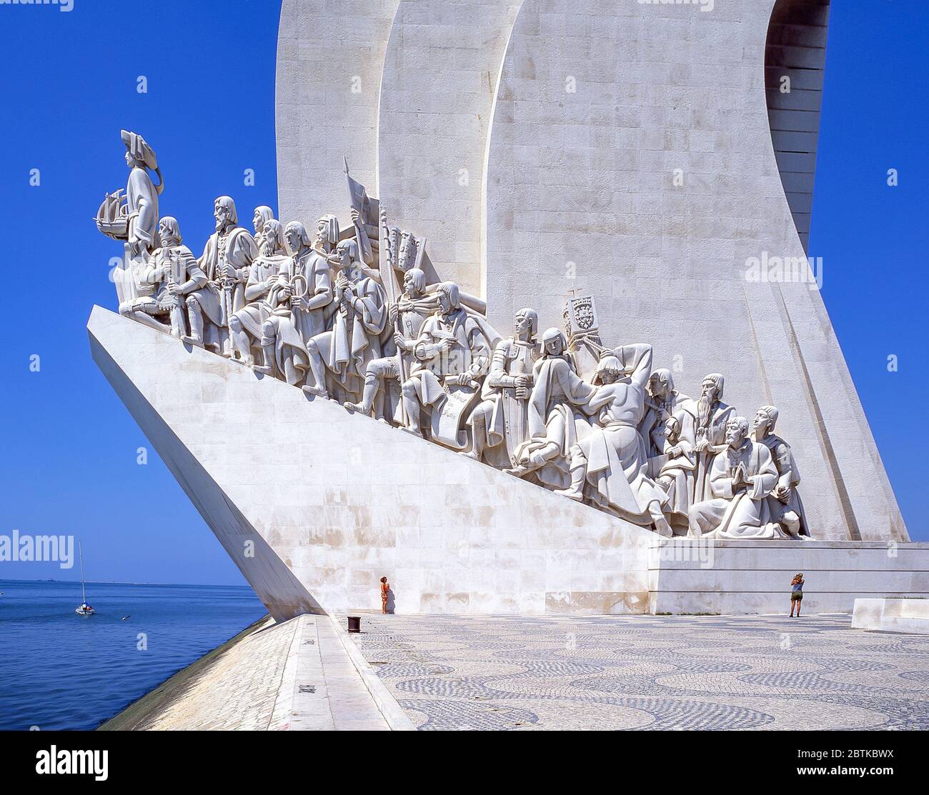 Monument to the Discoveries (Padrao dos Descobrimentos) on bank of Tagus River, Belem District, Lisbon, Portugal Stock Photo