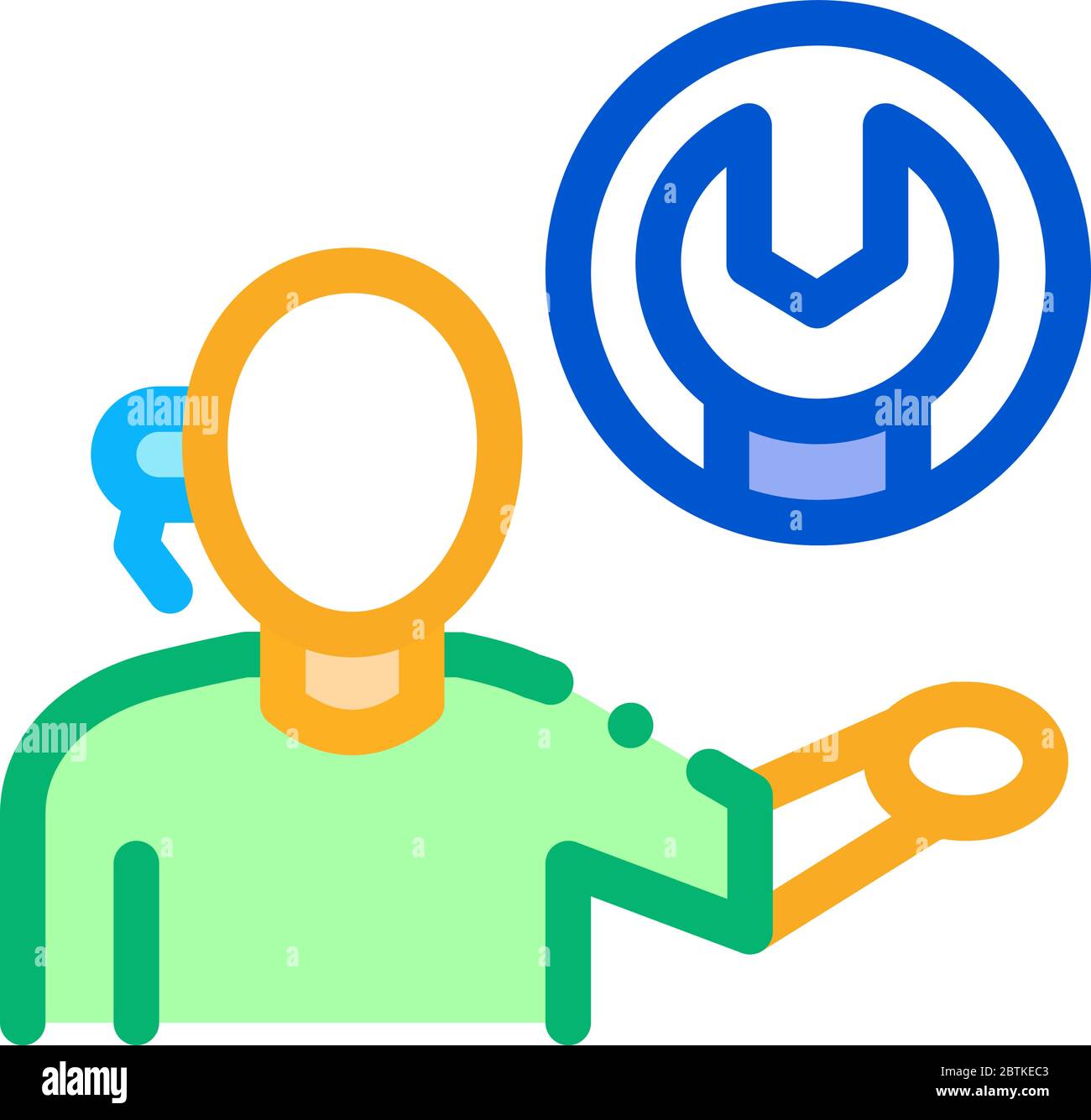 contact help setting problems icon vector outline illustration Stock Vector