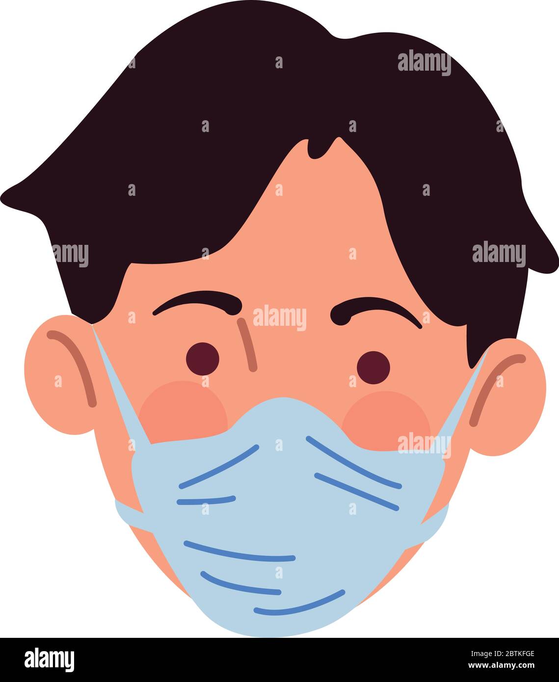 young man using medical mask head character Stock Vector Image & Art ...