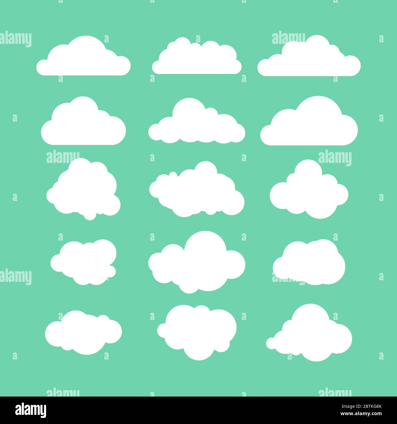 Stock vector illustration set of flat clouds icon Stock Vector Image ...