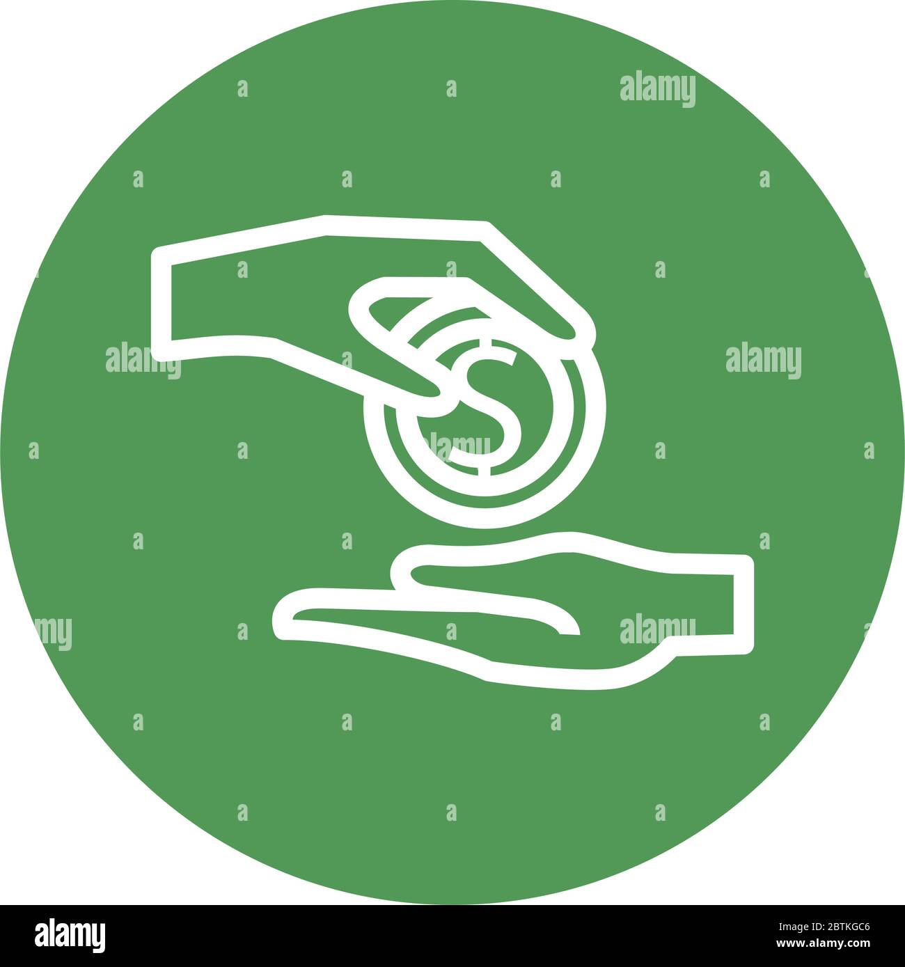 hand with coin money dollar line style Stock Vector Image & Art - Alamy
