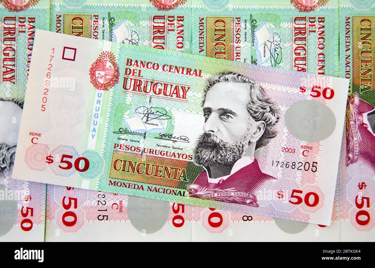 Uruguayan Peso Notes, Montevideo, Uruguay, South America Stock Photo