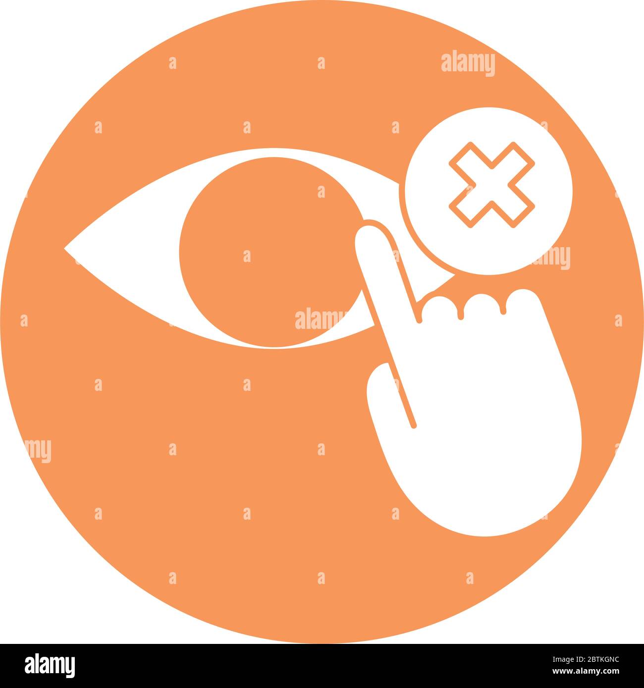 dont touch eye silhouette block style icon Stock Vector