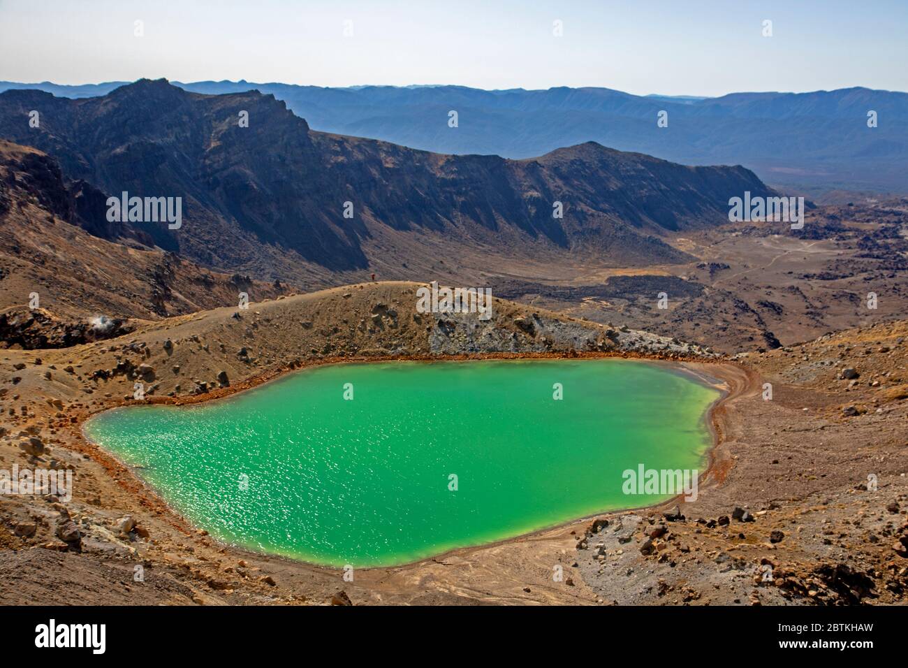 The Emerald Lakes in Tongariro National Park Stock Photo