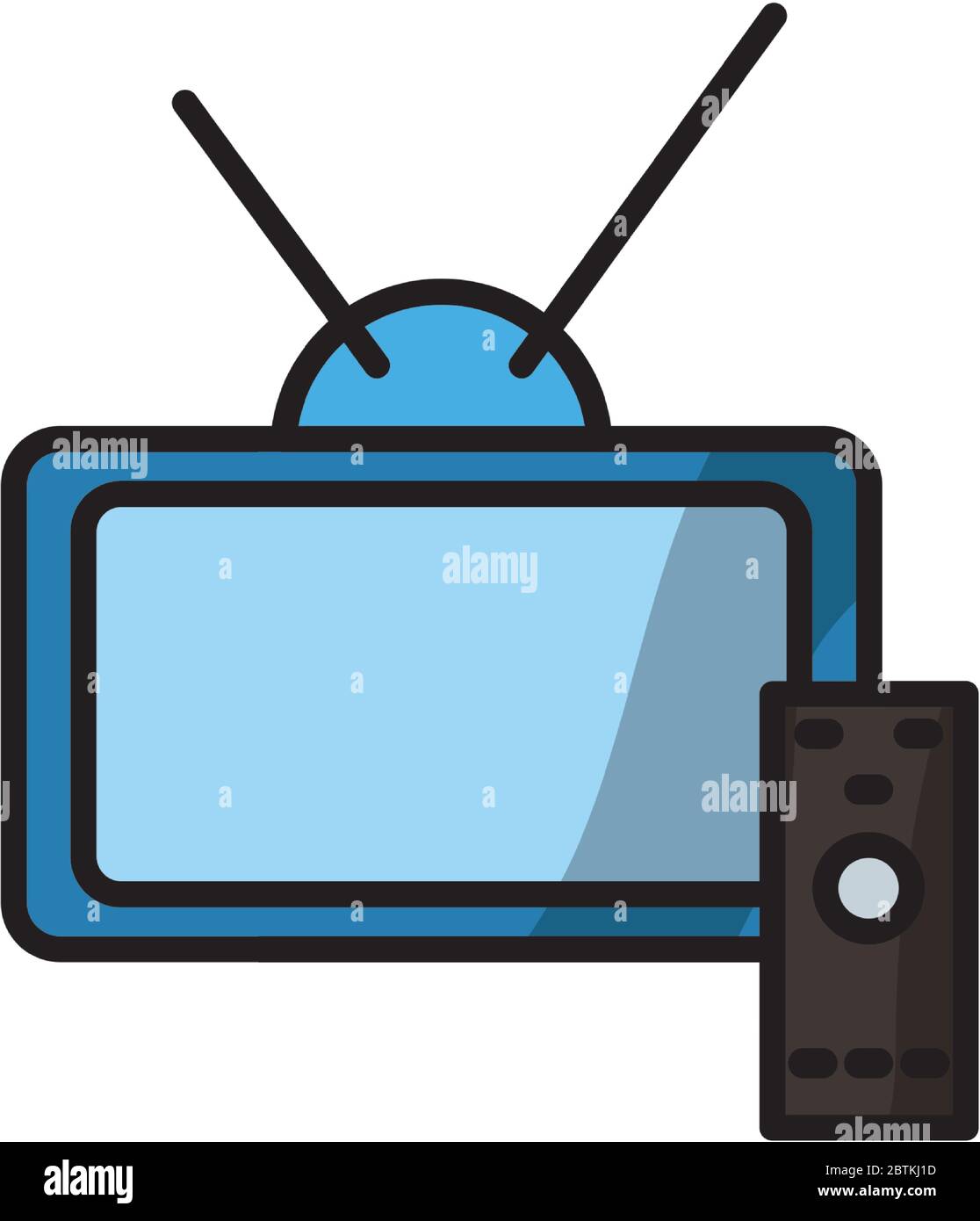 tv and control fill style icon Stock Vector Image & Art - Alamy