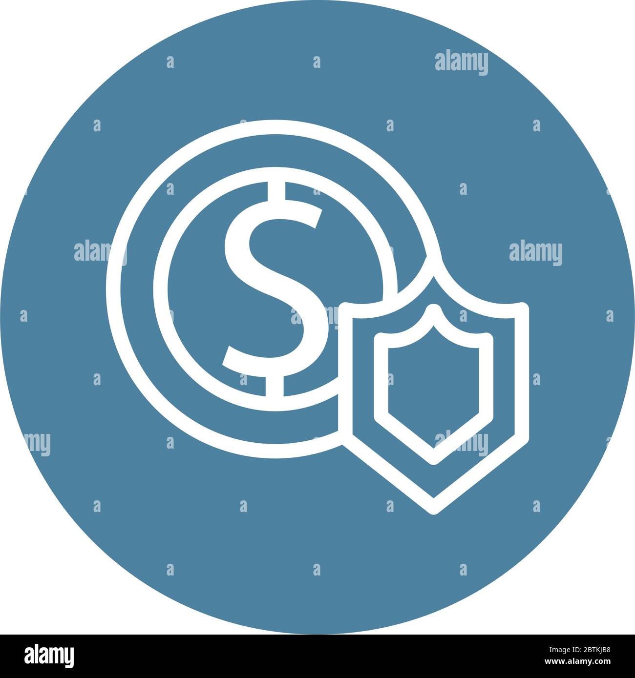 coin dollar with shield line style Stock Vector Image & Art - Alamy