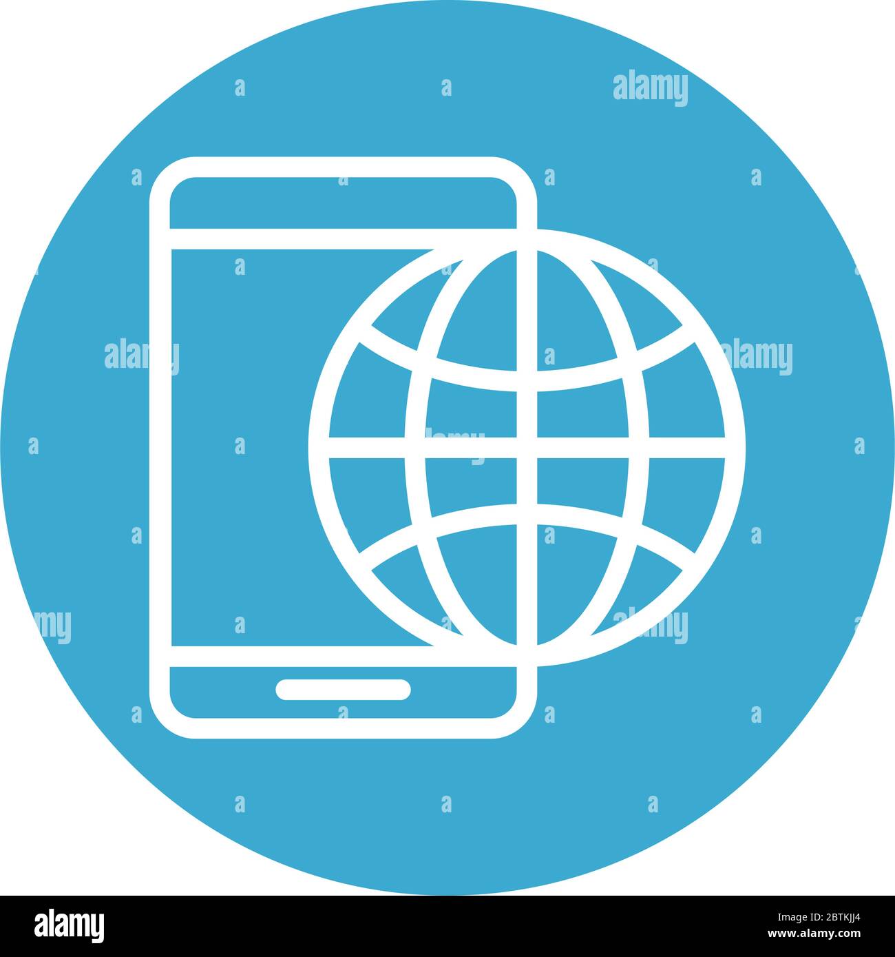 smartphone with sphere browser line style Stock Vector Image & Art - Alamy