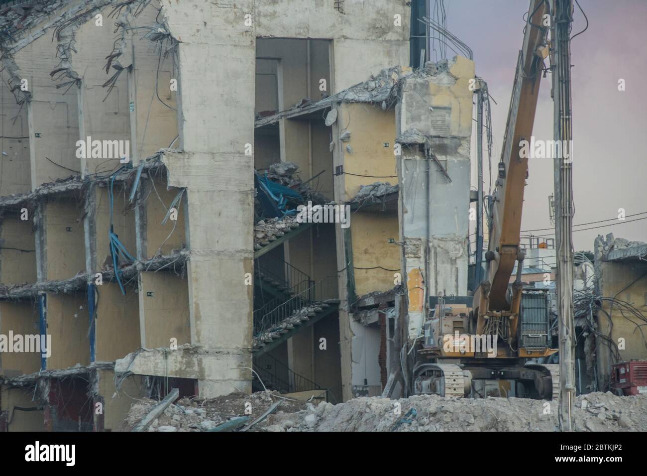 Madrid, Spain 25th may 2020. Demolition and last days of the Vicente Calderón stadium. Alberto Sibaja Ramírez/Alamy Live News Stock Photo