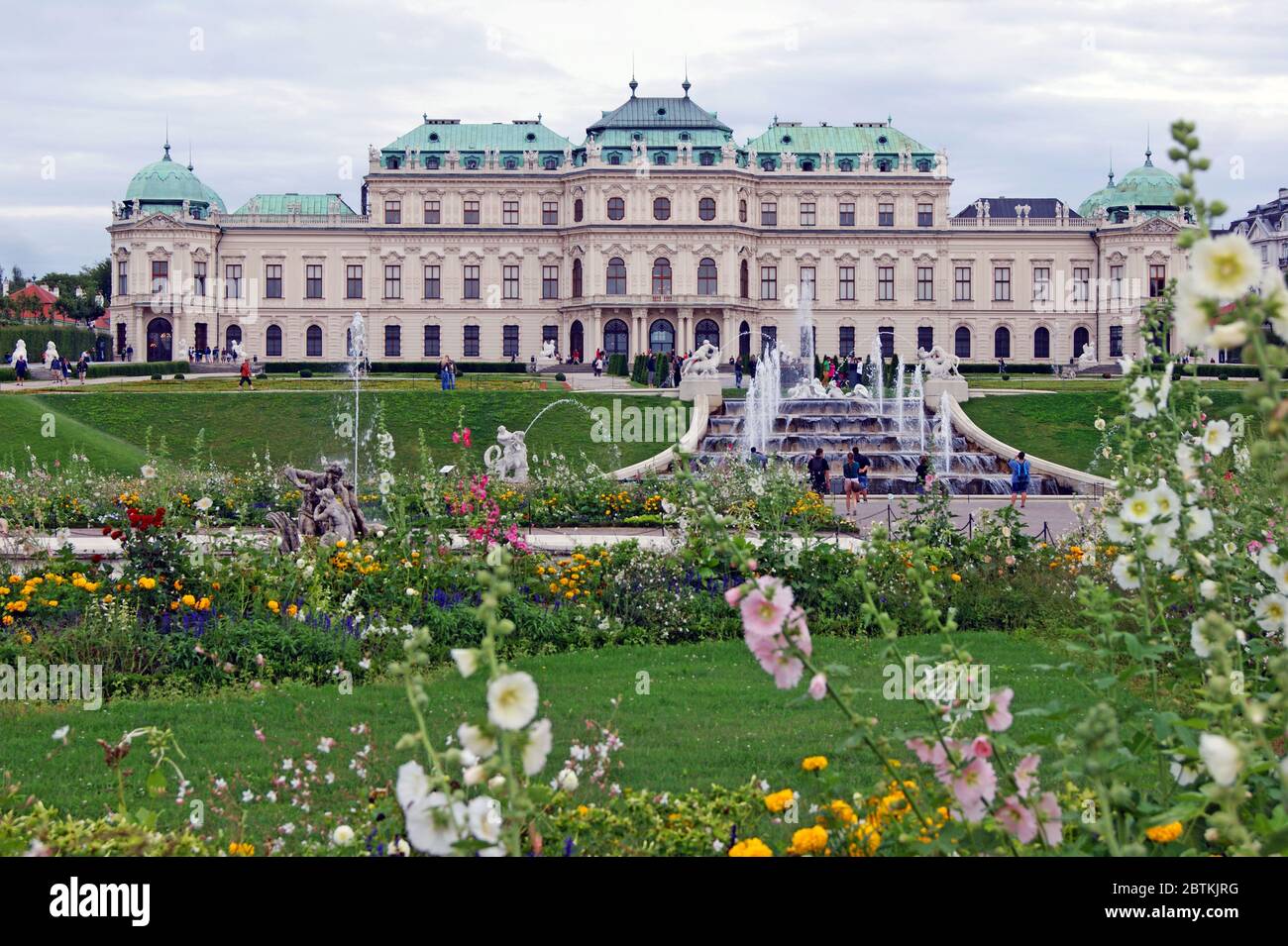 Built from 1712-1723, the Belvedere Palace in Vienna, Austria was a summer home for Prince Eugene of Savoy. In 1781 it opened as a museum. Stock Photo