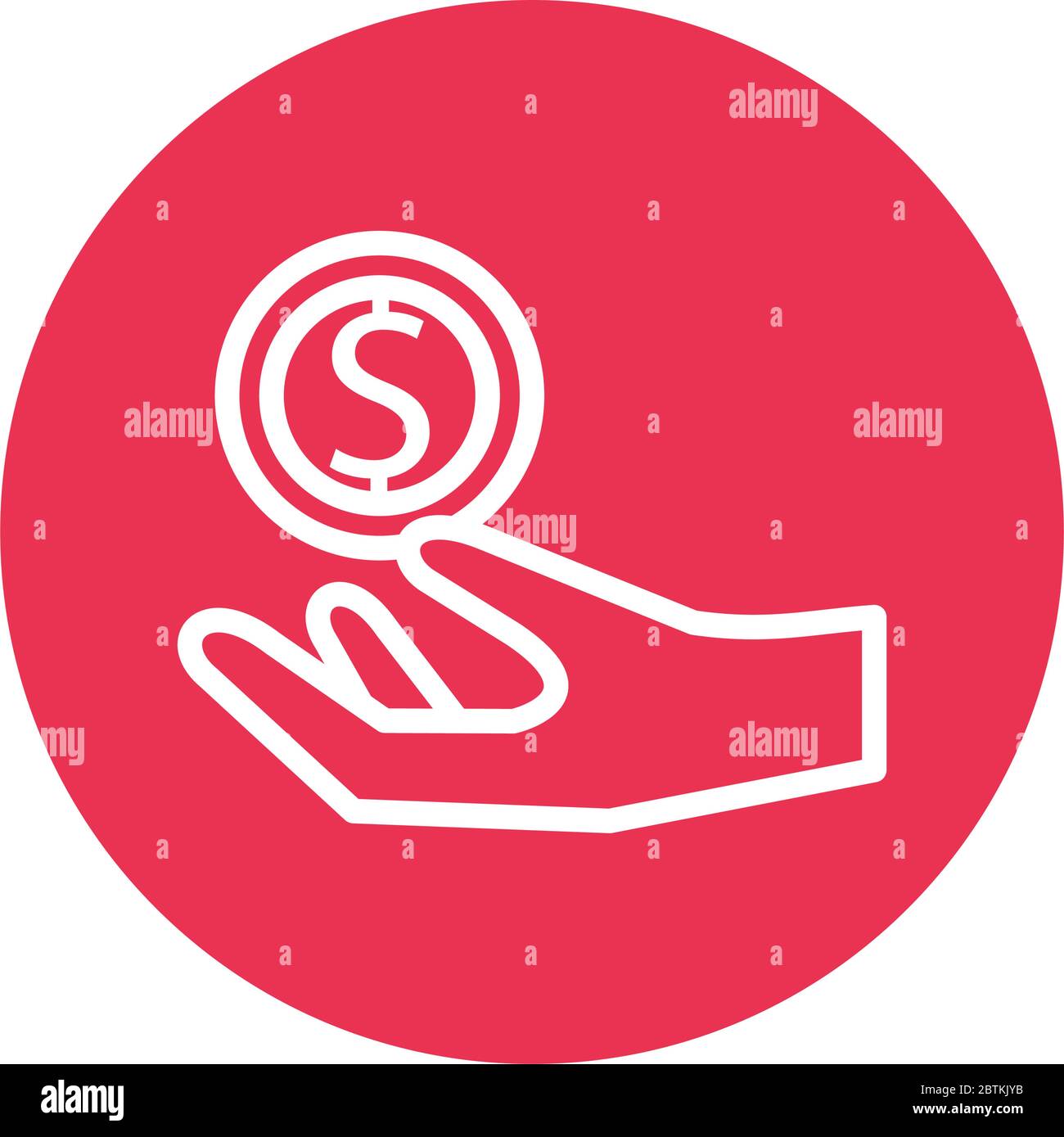 hand with coin money dollar line style Stock Vector Image & Art - Alamy