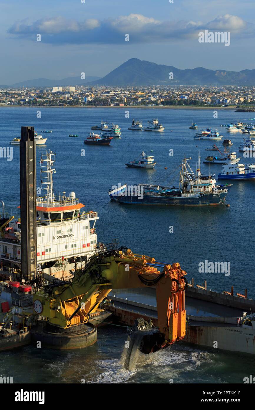 Dredger, Port of Manta, Manabi Province, Ecuador, South America Stock Photo  - Alamy