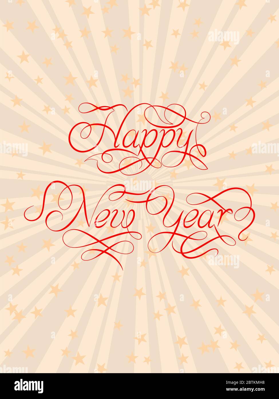 Happy New Year Calligraphy Design Vector Art Stock Vector