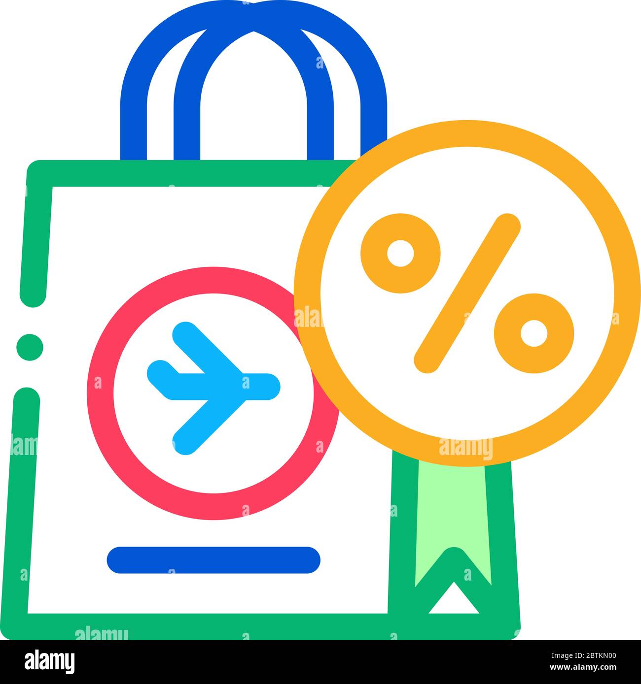 duty free paper bag icon vector outline illustration Stock Vector Image ...
