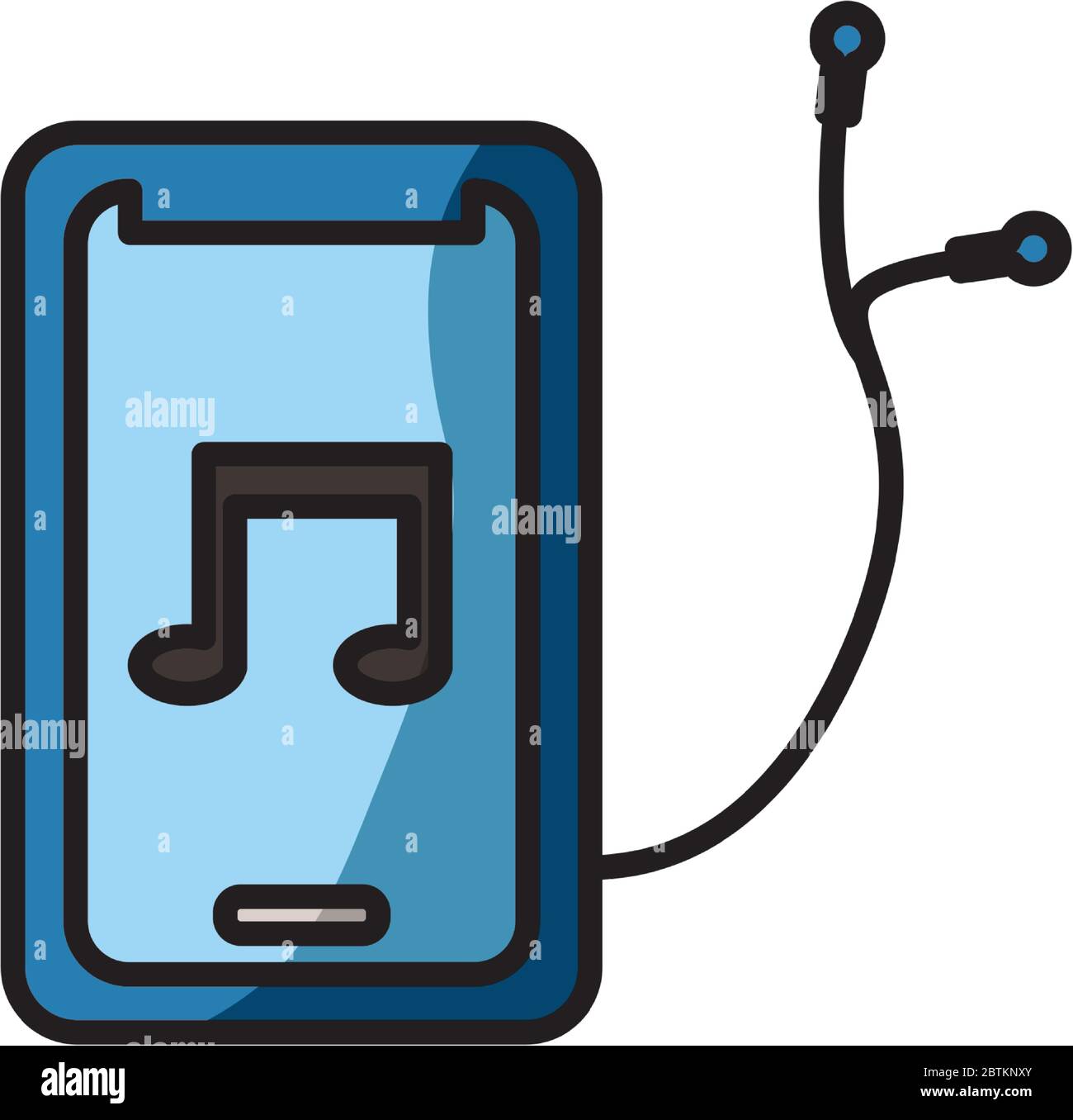 smartphone with music player fill style Stock Vector Image & Art - Alamy