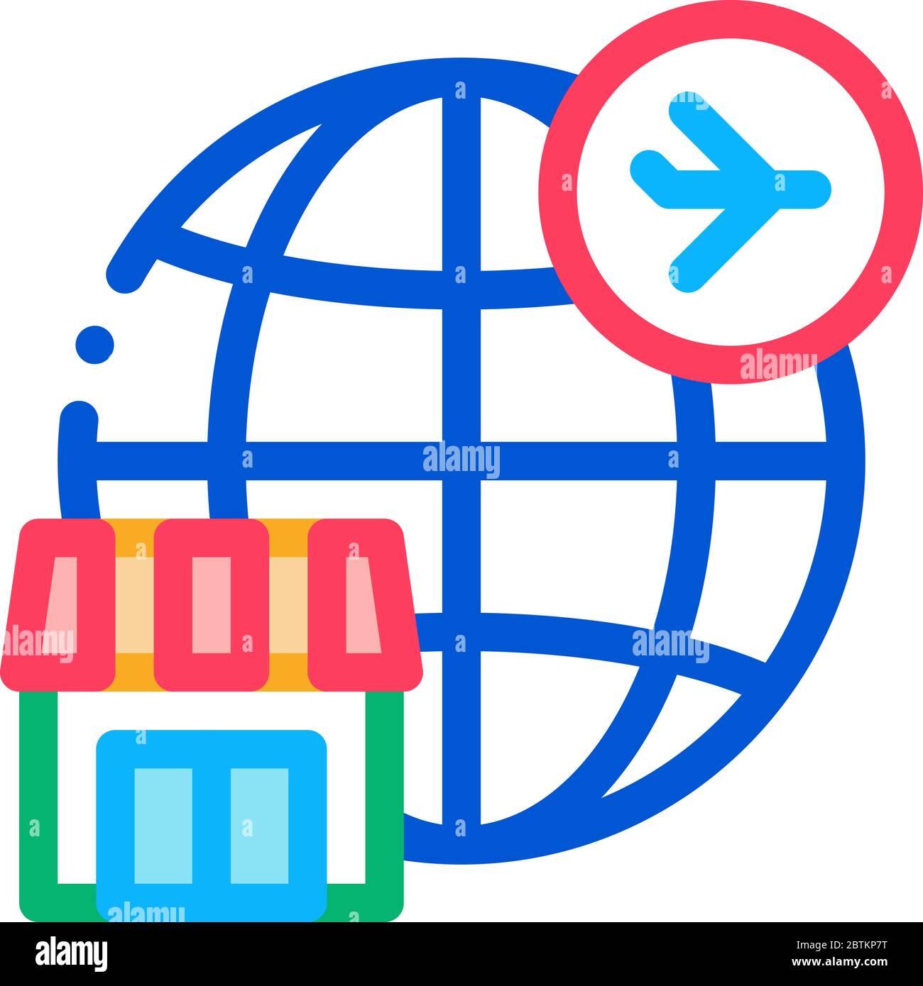 duty free all over world icon vector outline illustration Stock Vector